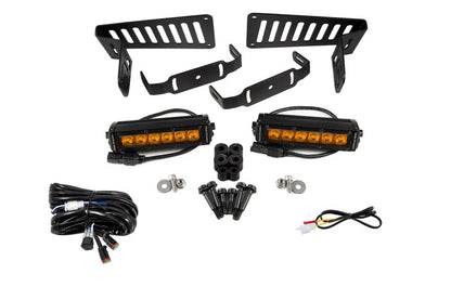 Diode Dynamics 18-21 Jeep JL Wrangler/Gladiator SS6 Cowl LED Bracket Kit - Amber Driving