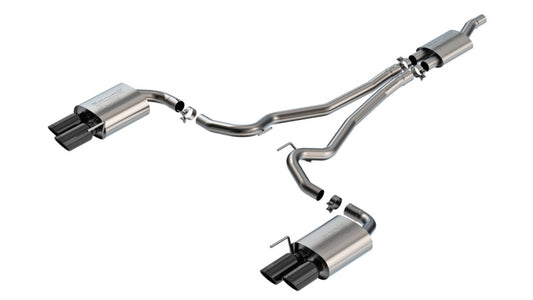 Borla 2024 Ford Mustang 2.3L Ecoboost S-Type Black Chrome Catback Exhaust w/ Quad Tips - Non-Active