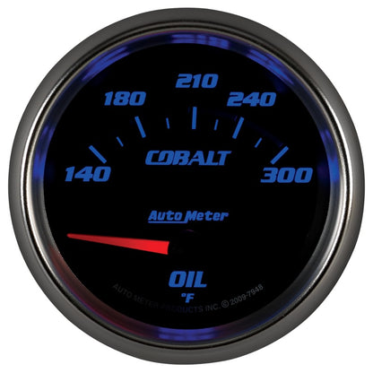 Autometer Cobalt 66.7mm 140-300 Degree F Electric Oil Temperature Gauge