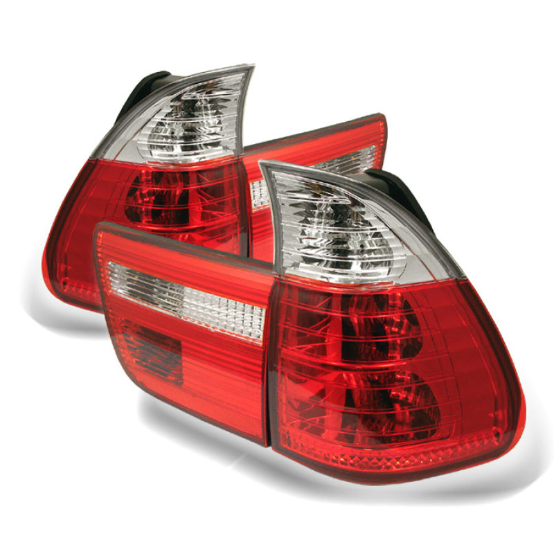 Spyder BMW E53 X5 00-06 4PCS Euro Style Tail Lights- Red Clear ALT-YD-BE5300-RC