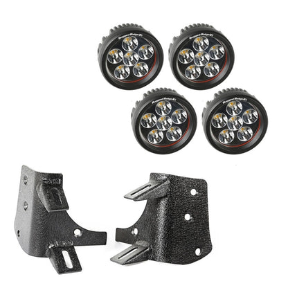 Rugged Ridge 97-06 Jeep Wrangler TJ/LJ 3.5in Round Dual A-Pillar LED Kit