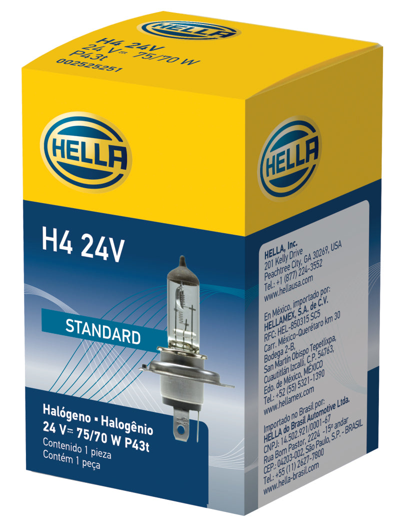 Hella H4 24V 75/70W P43t T4.625 Halogen Bulb