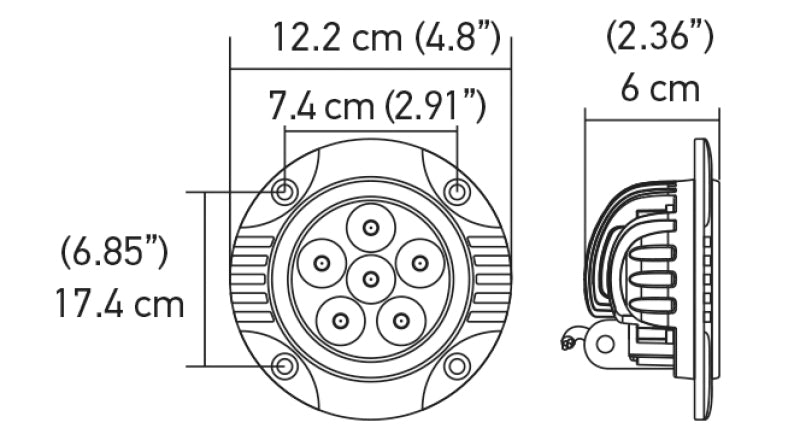 Hella Value Fit 90mm 6 LED Light - FLSH Off Road Spot Light