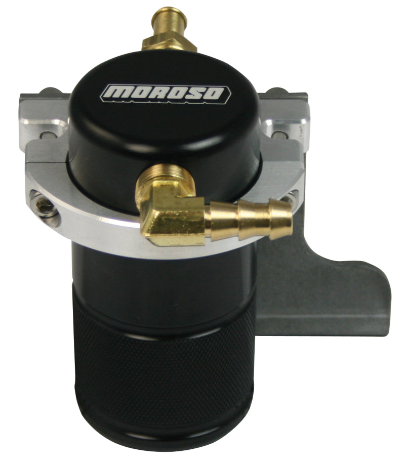 Moroso 10-15 Chevrolet Camaro SS (w/Edlebrock S.C.) Air/Oil Separator Catch Can - Billet Alum -Black