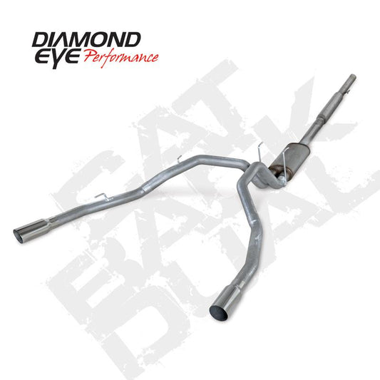 Diamond Eye KIT 3in Catback DUAL SS: DODGE 1500 2009-12 HEMI