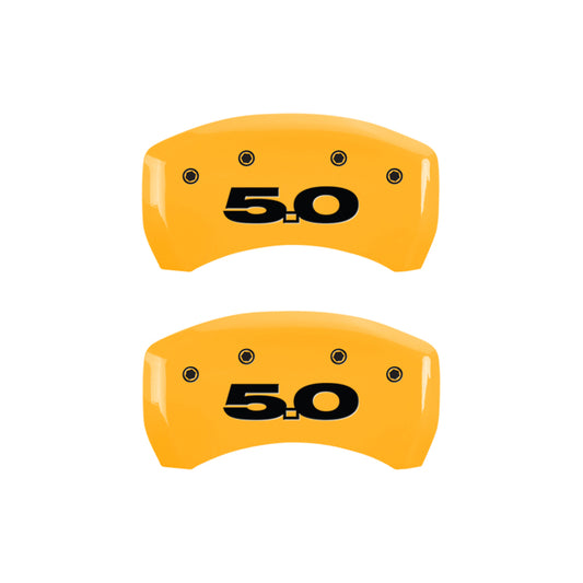 MGP Rear set 2 Caliper Covers Engraved Rear Cobra Yellow finish black ch