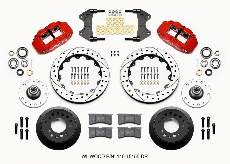 Wilwood Narrow Superlite 6R Front Hub Kit 12.88in Drill Red WWE ProSpindle (5x4.75in 5x5.00in Hub)