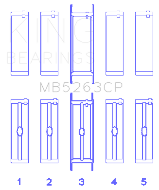 King 00-03 Ford F-650/F-750 T444E (Size STD) Crankshaft Main Bearing Set