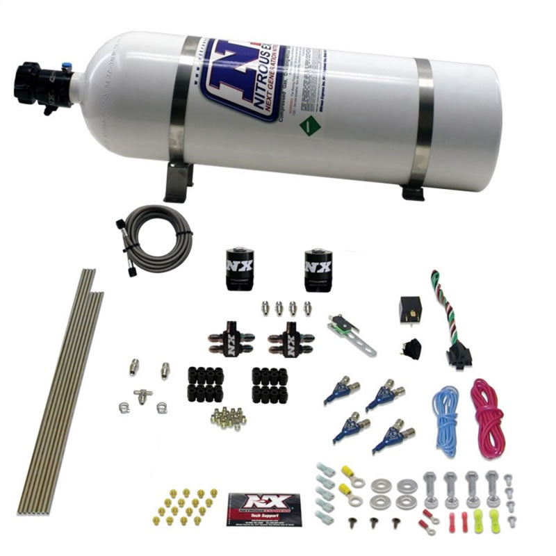 Nitrous Express 4 Cyl Gasoline EFI Nitrous Kit (50-250HP) w/15lb Bottle