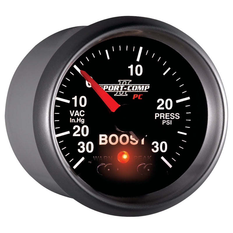 Autometer Sport-Comp II 52mm 30 IN HG / 30 PSI Electronic Boost/Vacuum Gauge