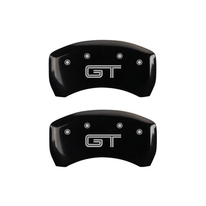 MGP Rear set 2 Caliper Covers Engraved Rear GT Black finish silver ch