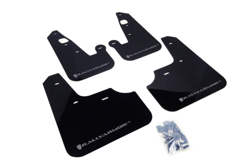 Rally Armor 07-17 Mitsubishi Lancer Black UR Mud Flap w/ Silver Logo