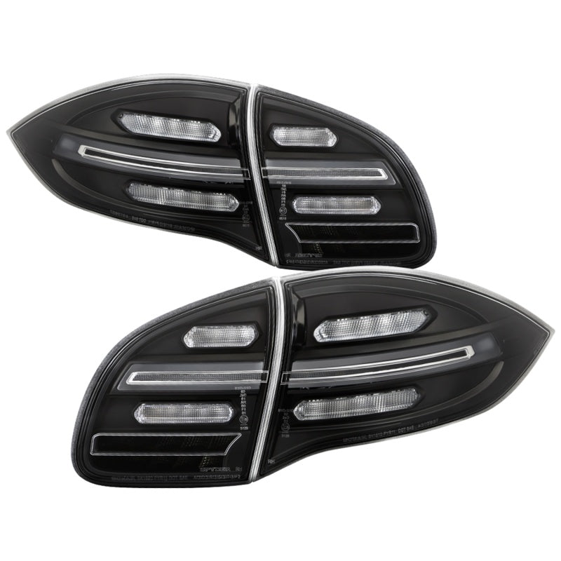 Spyder Porsche Cayenne 958 11-14 LED Tail Lights - Sequential Signal - Black