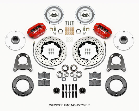 Wilwood Forged Dynalite-M Front Kit 10.75in Drilled Red 1950-1955 MG-TD/TF