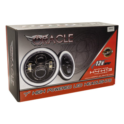 Oracle 7in High Powered LED Headlights - Black Bezel - ColorSHIFT No Controller SEE WARRANTY