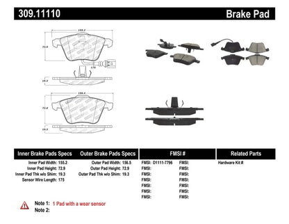 StopTech Performance 08-13 Audi TT Quattro / 12 VW Golf R Front Brake Pads