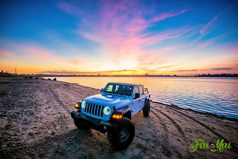 Oracle Jeep JL/Gladiator JT Oculus Bi-LED Projector Headlights - Amber/White Switchback SEE WARRANTY