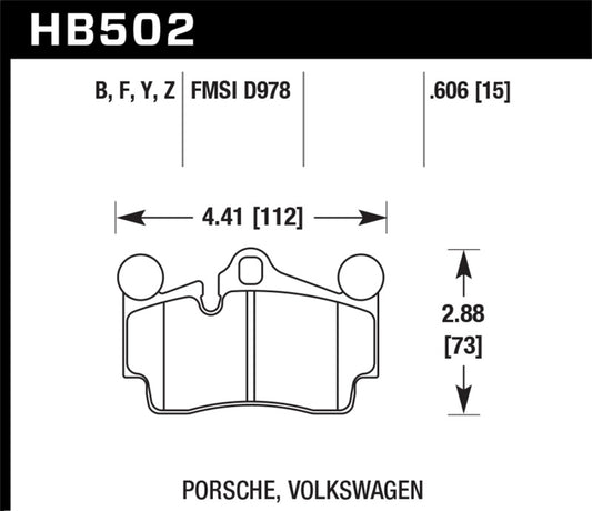 Hawk Porsche / Volkswagen HPS Street Rear Brake Pads