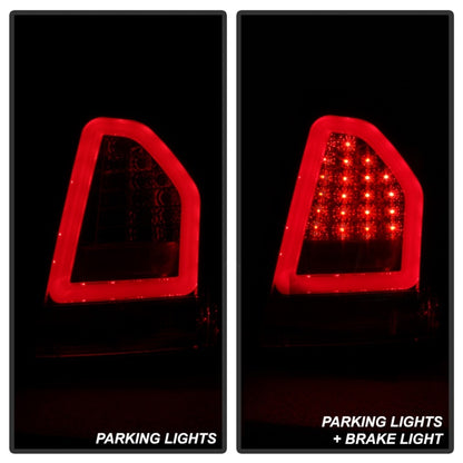 Spyder 05-07 Chrysler 3000C Verison 2 Light Bar LED Tail Lights - Red Clear (ALT-YD-C305V2-LED-RC)