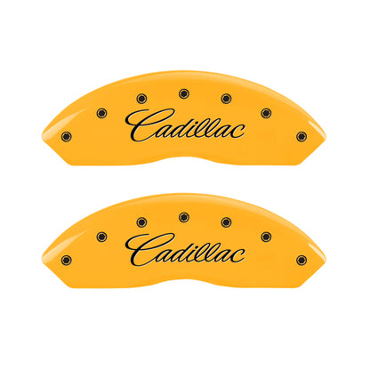 MGP 4 Caliper Covers Engraved Front Cadillac Rear CTS4 Yellow Finish Black Char 2005 Cadillac CTS