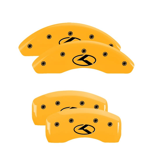 MGP 4 Caliper Covers Engraved Front & Rear MGP Yellow Finish Black Char 2007 Honda Civic