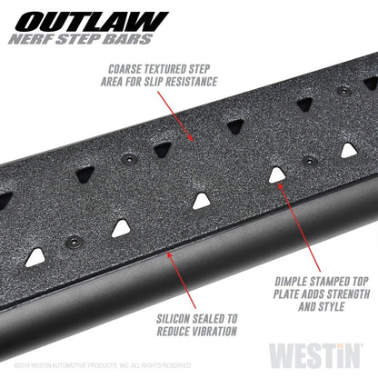 Westin 05-19 Toyota Tacoma Double Cab Outlaw Nerf Step Bars