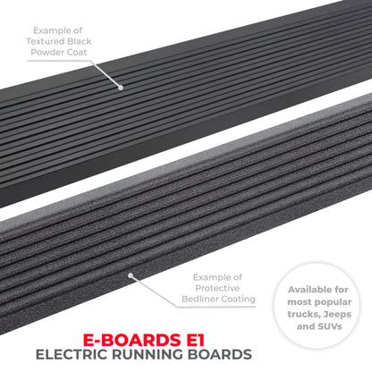 Go Rhino 22-23 Toyota Tundra CrewMax Cab 4dr E-BOARD E1 Electric Running Board Kit - Tex. Blk