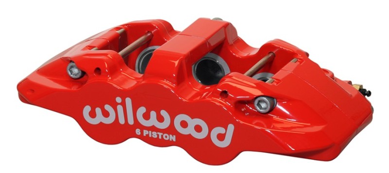 Wilwood Caliper-Aero6-R/H - Red 1.62/1.12/1.12in Pistons 1.25in Disc