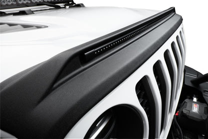 AVS 2018-2019 Jeep Wrangler (JL) Aeroskin Low Profile Hood Shield w/ Lights - Black