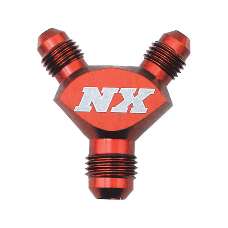 Nitrous Express 4AN x 4AN x 4AN Billet Pure-Flo Y Fitting - Red