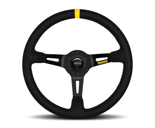 Momo - MOD08 Steering Wheel 350 mm -  Black Suede/Black Spokes/1 Stripe