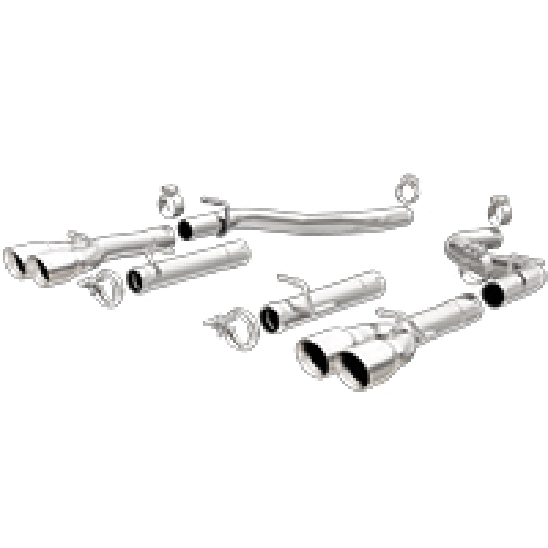 MagnaFlow Axle-Back, SS, 2.5in, Quad Split Rear 3.5in Tip 2015 Dodge Challenger R/T 5.7L