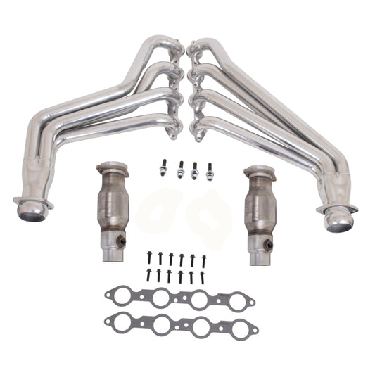 BBK 10-15 Camaro LS3 L99 Long Tube Exhaust Headers With Converters - 1-3/4 Silver Ceramic