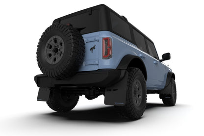 Rally Armor 21-25 Ford Bronco (Plstc Bmpr - NO Rptr/Sprt - NO RR/RB) Blk Mud Flap w/Red Logo