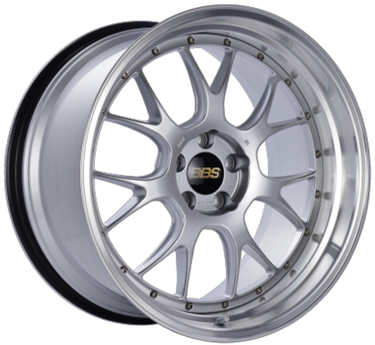 BBS LM-R 20x10 5x120 ET18 Diamond Silver Center Diamond Cut Lip Wheel -82mm PFS/Clip Required