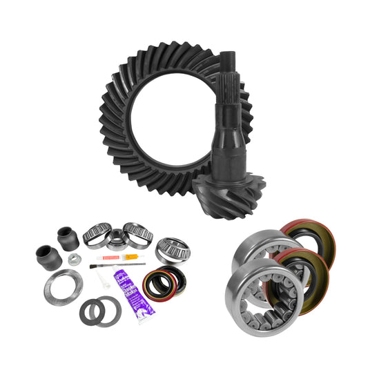 Yukon 9.75in Ford 3.55 Rear Ring & Pinion Install Kit 2.99in OD Axle Bearings and Seals