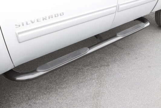 Lund 99-13 Chevy Silverado 1500 Ext. Cab (Body Mount) 4in. Oval Curved SS Nerf Bars - Polished