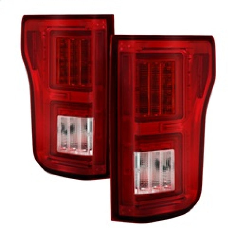 Spyder Ford F150 2015-2017 Light Bar LED Tail Lights - Red Clear ALT-YD-FF15015-LBLED-RC