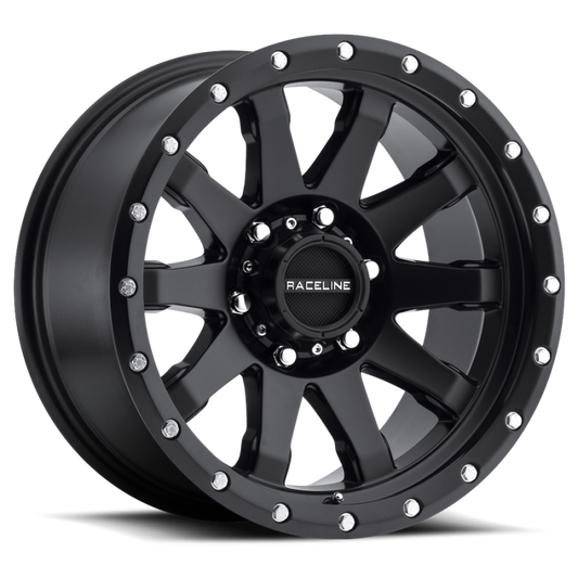 Raceline 934B Clutch 20x10in / 5x139.7 BP / -19mm Offset / 106.5mm Bore - Satin Black Wheel