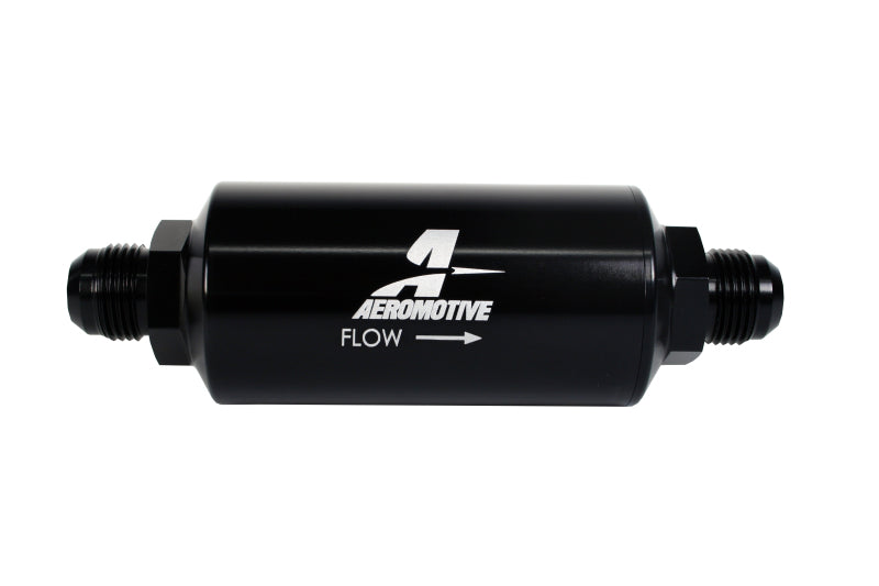 Aeromotive In-Line Filter - (AN -10 Male) 10 Micron Fabric Element Bright Dip Black Finish