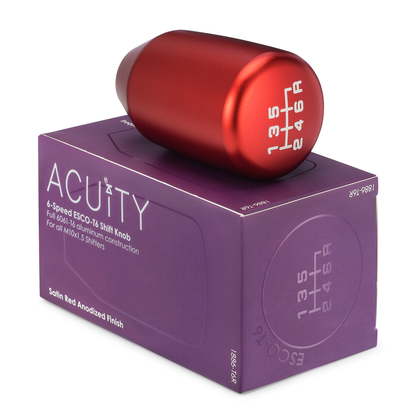 Acuity - ESCO-T6 Shift Knob in Satin Red Finish (M10X1.5)