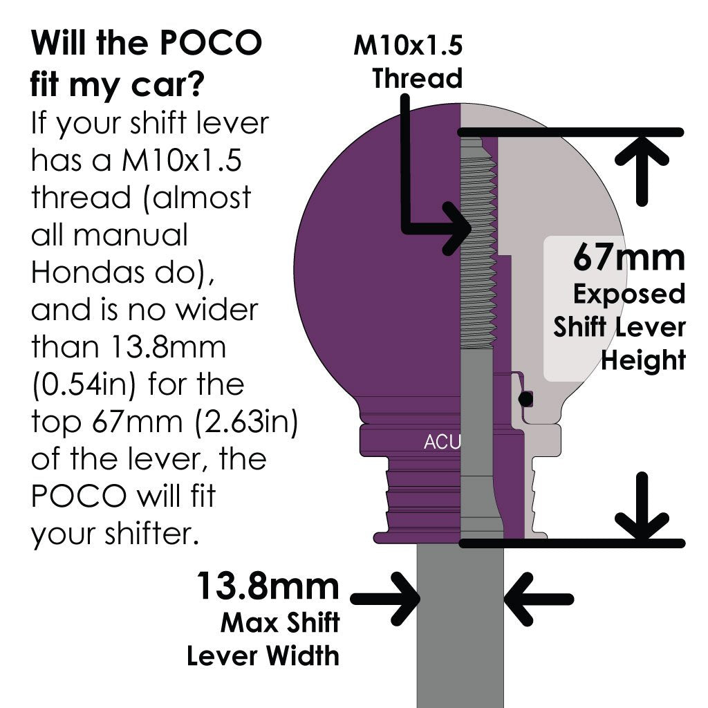 Acuity - POCO Low-Profile Shift Knob in Satin Purple Finish