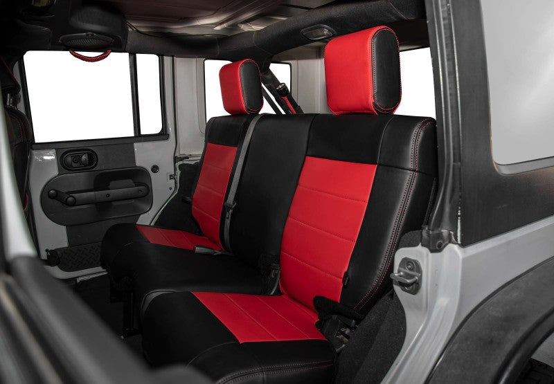 PRP 11-12 Jeep Wrangler JKU Rear Seat Cover/4 door - Black/Red