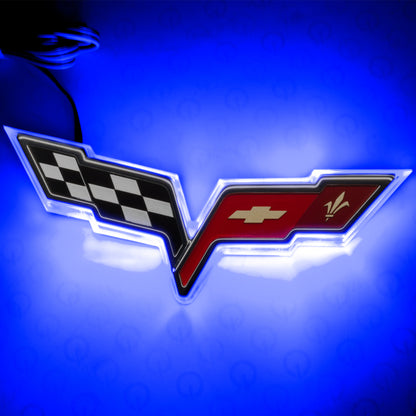 Oracle Chevrolet Corvette C6 Illuminated Emblem - Dual Intensity - Blue SEE WARRANTY