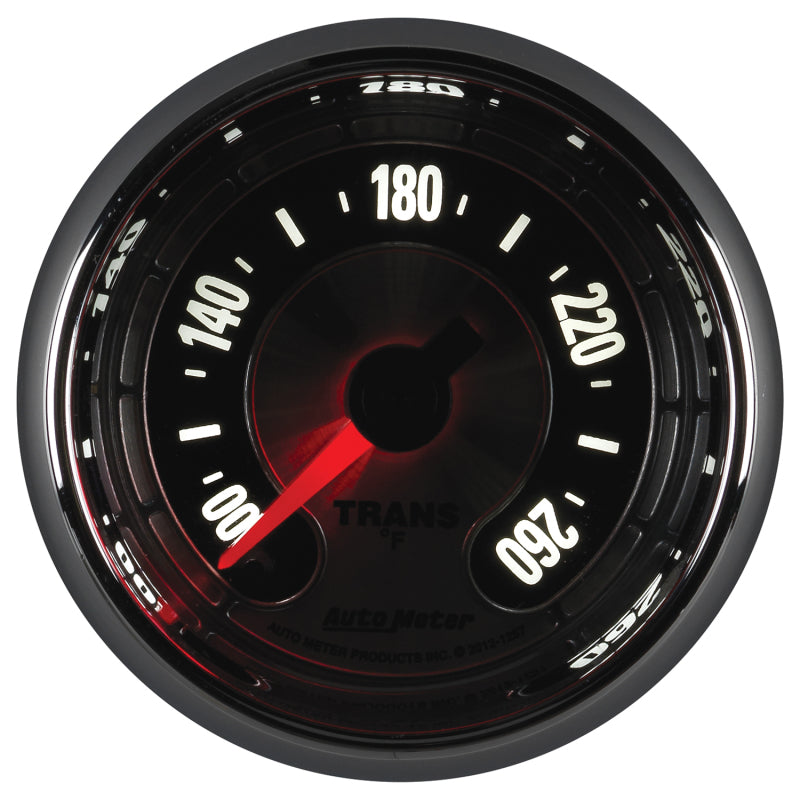 Autometer American Muscle 52mm Full Sweep Electric 100-260 Deg F Transmission Temperature Gauge