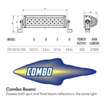 Westin B-FORCE LED Light Bar Double Row 50 inch Combo w/3W Cree - Black