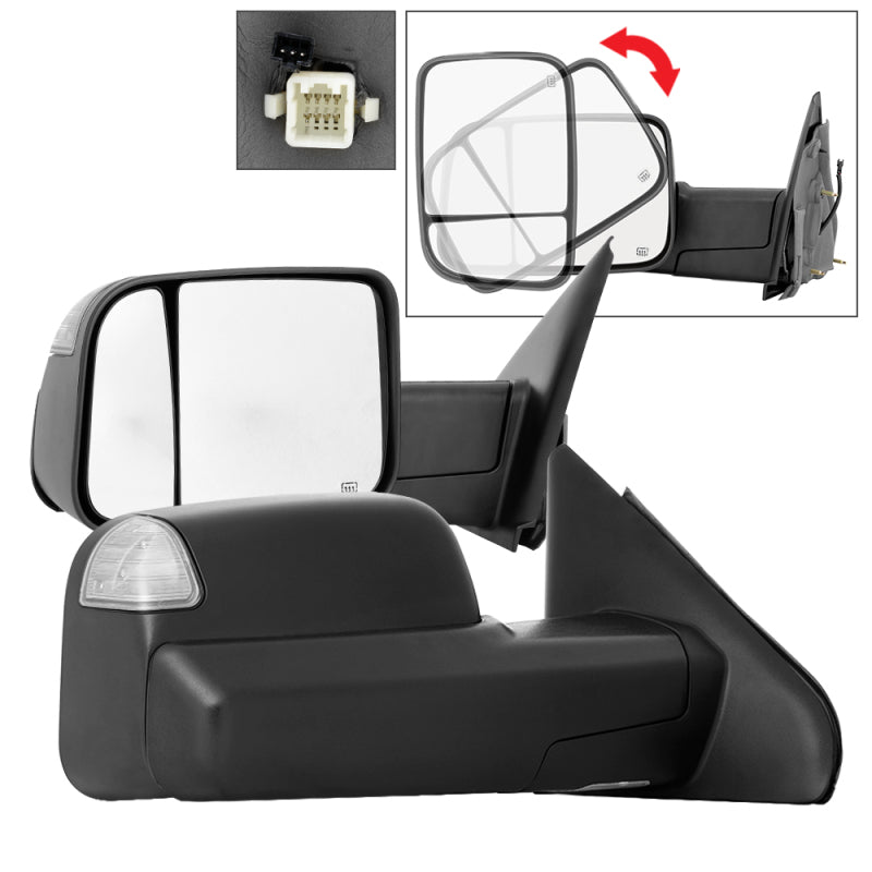 xTune Dodge Ram 02-09 G2 Manual Extendable / Power Heated Mirror - MIR-DRAM02S-G2-PW-SET