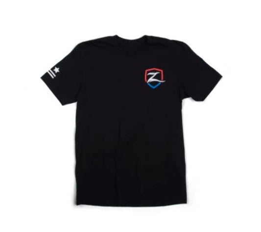 Zone Offroad Black Premium Cotton T-Shirt w/ Patriotic Zone Logos - 4XL