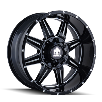 Mayhem 8100 Monstir 20x10 / 6x135 BP / -12mm Offset / 106mm Hub Black w/ Milled Spokes Wheel