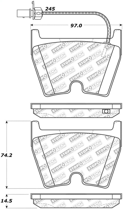 StopTech 14-18 Audi R8 w/ Iron Brakes Street Select Front Brake Pads